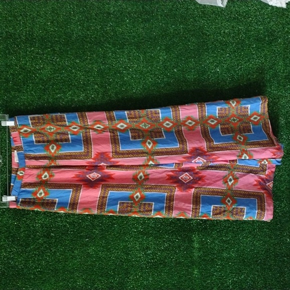 Peach Love Colorful Geometric Patterned Pants - Picture 2 of 3